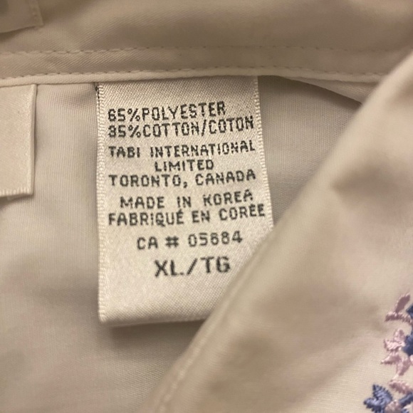 Cottage Core Embroidered Women’s Button Down Shirt XL White - Picture 5 of 8